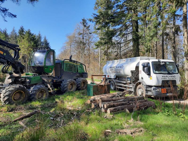Livraison de GNR qualité supérieur pour des travaux forestiers sur site en forêt 76